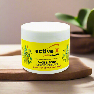 ActiveX Face & Body Exfoliating Scrub (500 g and 150 ml tube)  – Skin Lightening, Brightening & Hydrating Cream with Argan Oil, Niacinamide for Radiant, Smooth, and Glowing Skin